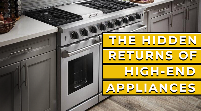 Image with a blog title that says "The Hidden Returns of High-end Appliances"