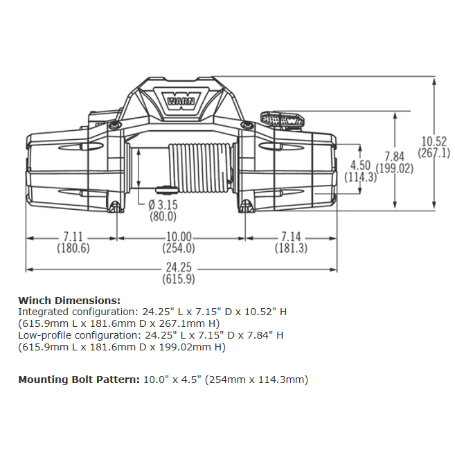 Warn ZEON 10 STEEL CABLE WINCH - 88990