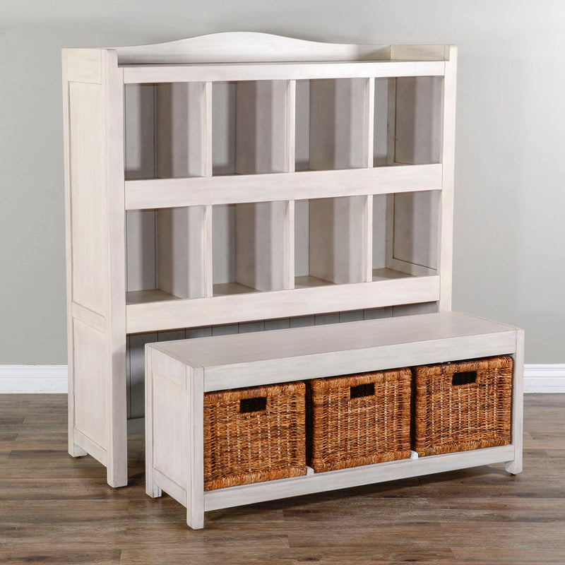 Sunny Designs Storage Bookcase And Bench - White - 2993MW