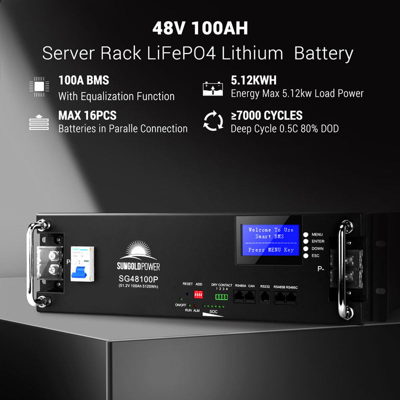 Sun Gold Off-Grid Solar Kit 13000W 48VDC 120V/240V LifePo4 20.48KWH Lithium Battery 14 X 415 Watts Solar Panels SGR-13KM