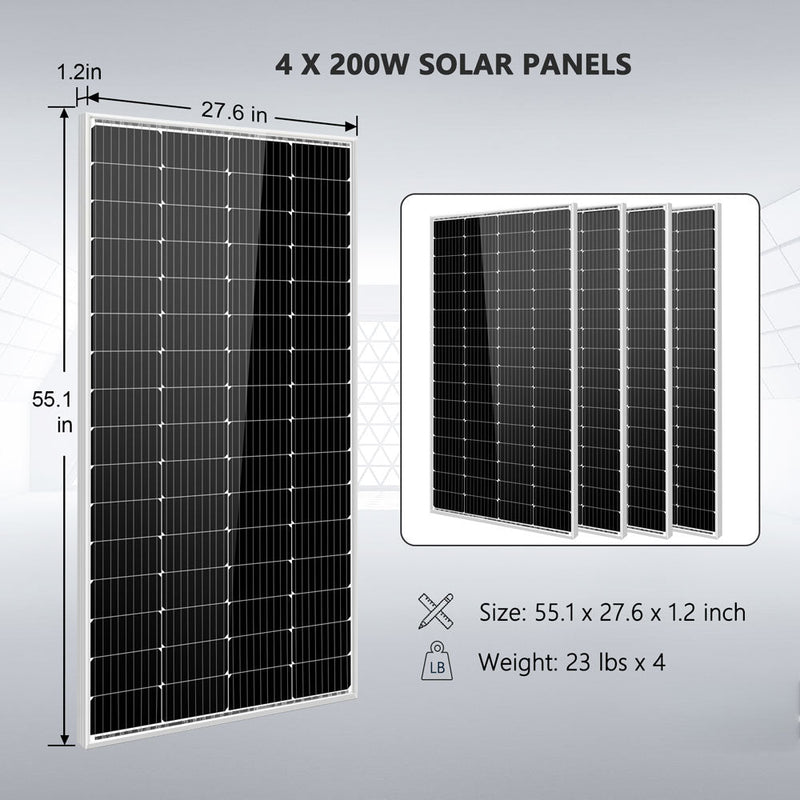 Sun Gold Solar Kit 3000W 24V Inverter 120V output Lithium Battery 800 Watt Solar Panel SGKT-3PRO