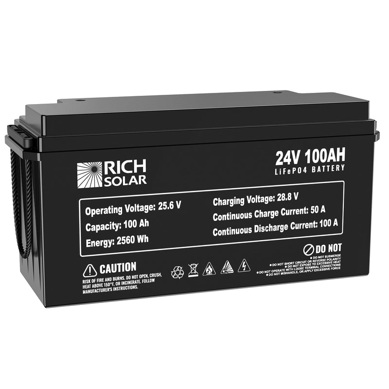 24V 100Ah LiFePO4 Lithium Iron Phosphate Battery - Backyard Provider