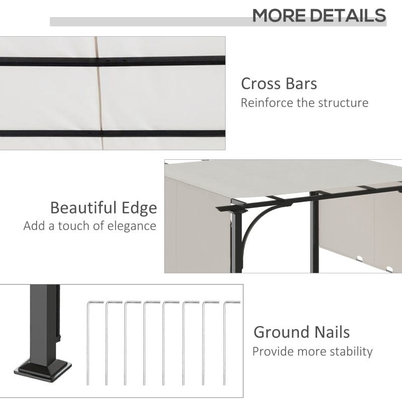 Outsunny 10' x 10' Outdoor Pergola Patio Gazebo - 84C-282WT