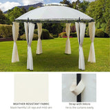 Outsunny 11.5' Steel Fabric Round Soft Top Outdoor Patio Dome Gazebo - 84C-088CW