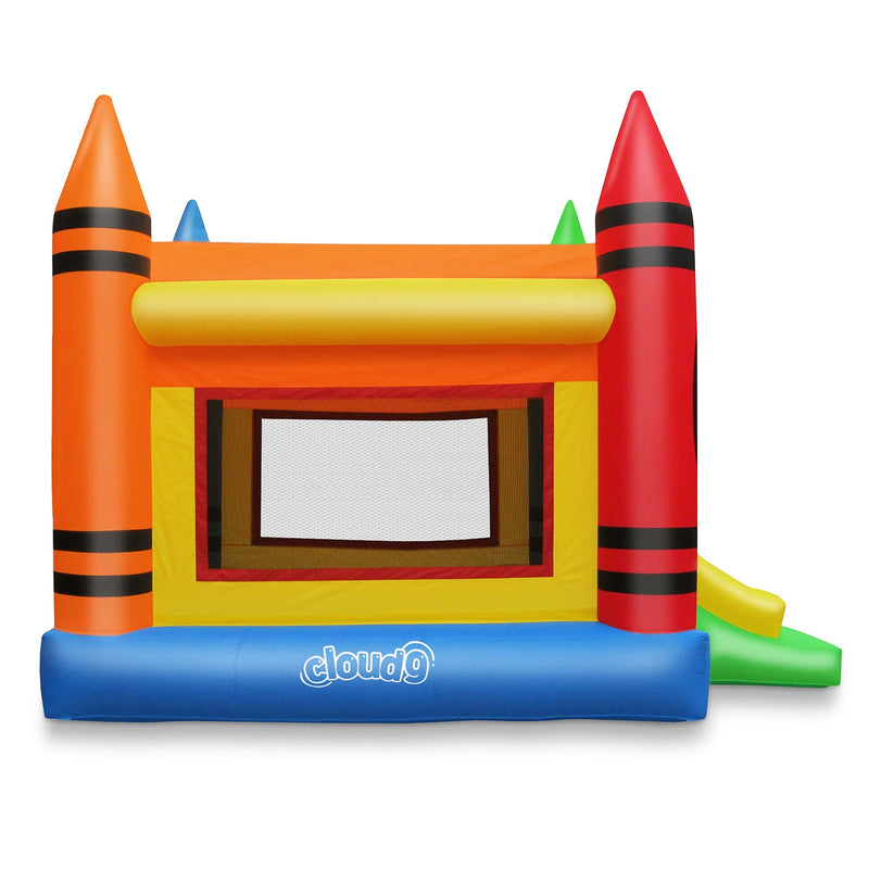 Crayon Inflatable Bounce House with Slide and Air Blower - Cloud 9 - Backyard Provider