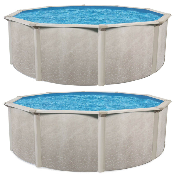 Aquarian Phoenix 24' x 52" Round Steel Frame Above Ground Swimming Pool 2 Pack - 112974