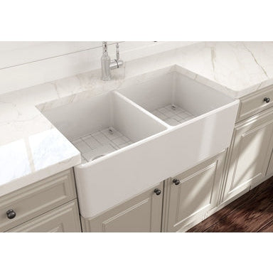 Bocchi Contempo Apron Front Fireclay 36" Double Bowl Kitchen Sink. Available in 9 Colors! - 1350-014-0120