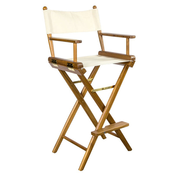 Whitecap Captain's Chair w/Natural Seat Covers - Teak - 60048 - CW89208