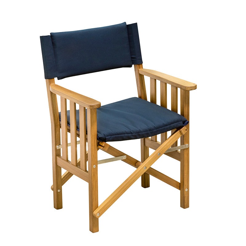 Whitecap Director's Chair II w/Navy Cushion - Teak - 61052 - CW89248