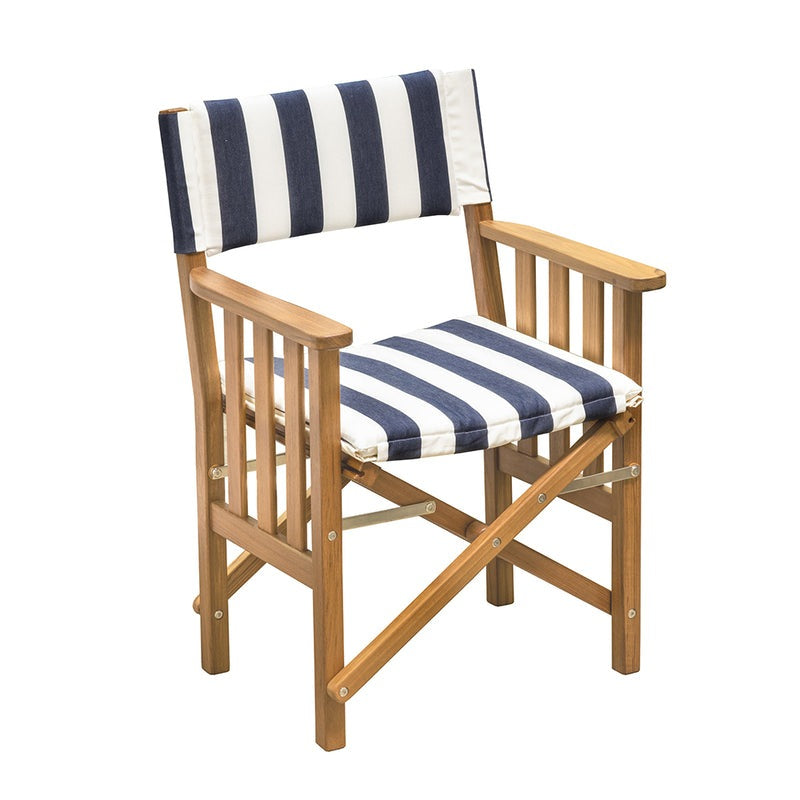 Whitecap Director's Chair II w/Navy & White Cushion - Teak - 61050 - CW89246