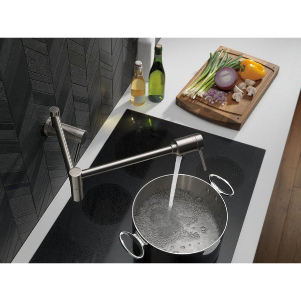 Delta Wall Mount Contemporary Pot Filler in Stainless Steel - 1165lf-Ss