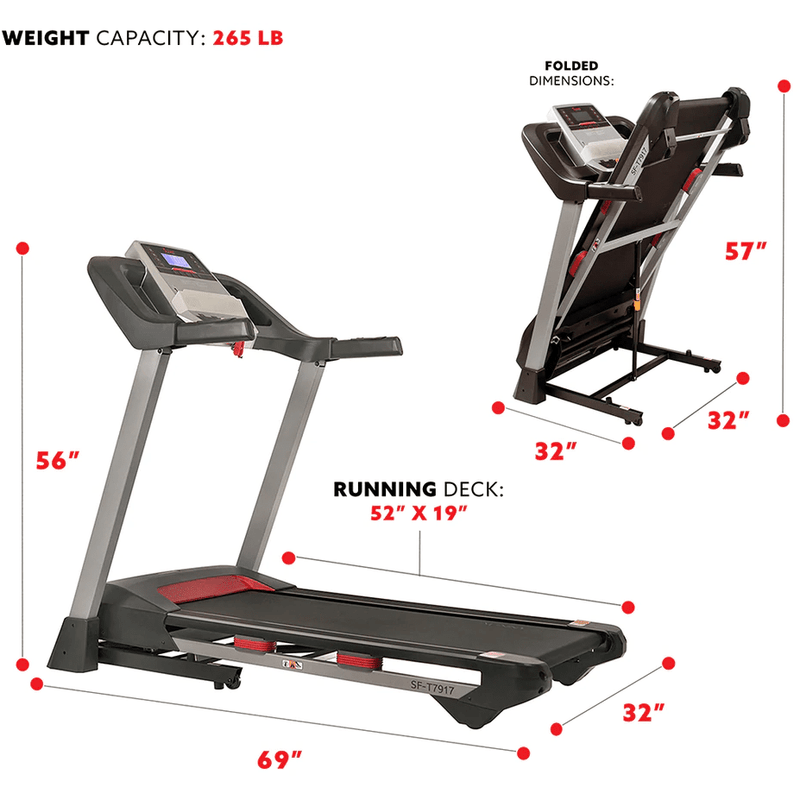 Sunny Health & Fitness Performance Treadmill with Heart Rate Monitoring, Bluetooth Speakers and Incline