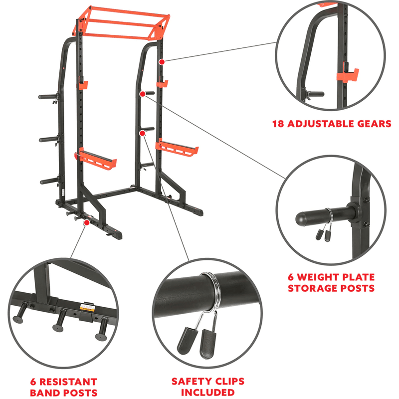 Sunny Health & Fitness Power Zone Heavy Duty Performance Power Cage with 1000 LB Weight Capacity