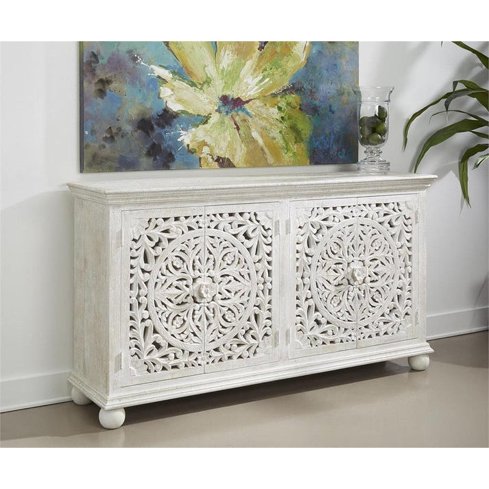 Coast2Coast Home Bree Four Door Credenza Sandblast Whitewash - 53427