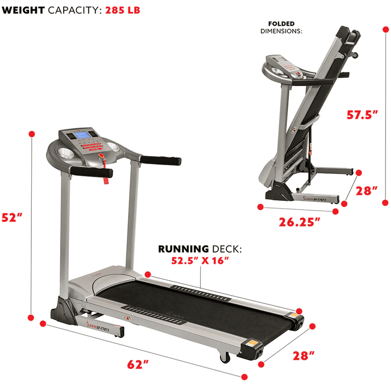 Sunny Health & Fitness Treadmill with Auto Incline