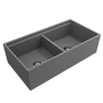 Bocchi Contempo Apron Front Fireclay 33" Single Bowl Kitchen Sink with Protective Bottom Grid and Strainer, Available in 9 colors! - 1352-001-0120