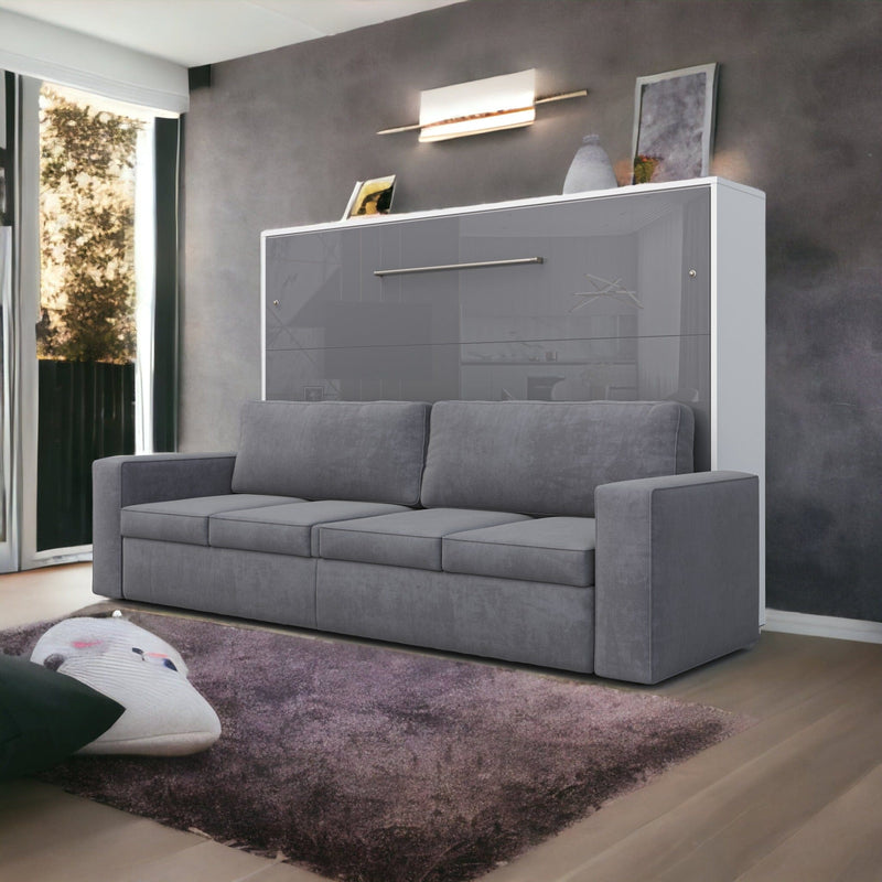Maxima House Horizontal Murphy bed INVENTO with a Sofa, European Queen - IN015WG-G - Backyard Provider