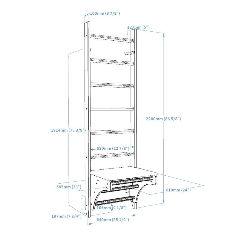 BenchK Wood Swedish Ladder w/ BenchTop - 5903317830610