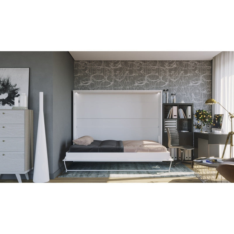 Maxima House Horizontal European QUEEN size Murphy bed INVENTO with LED, mattress included - IN-15WLED - Backyard Provider