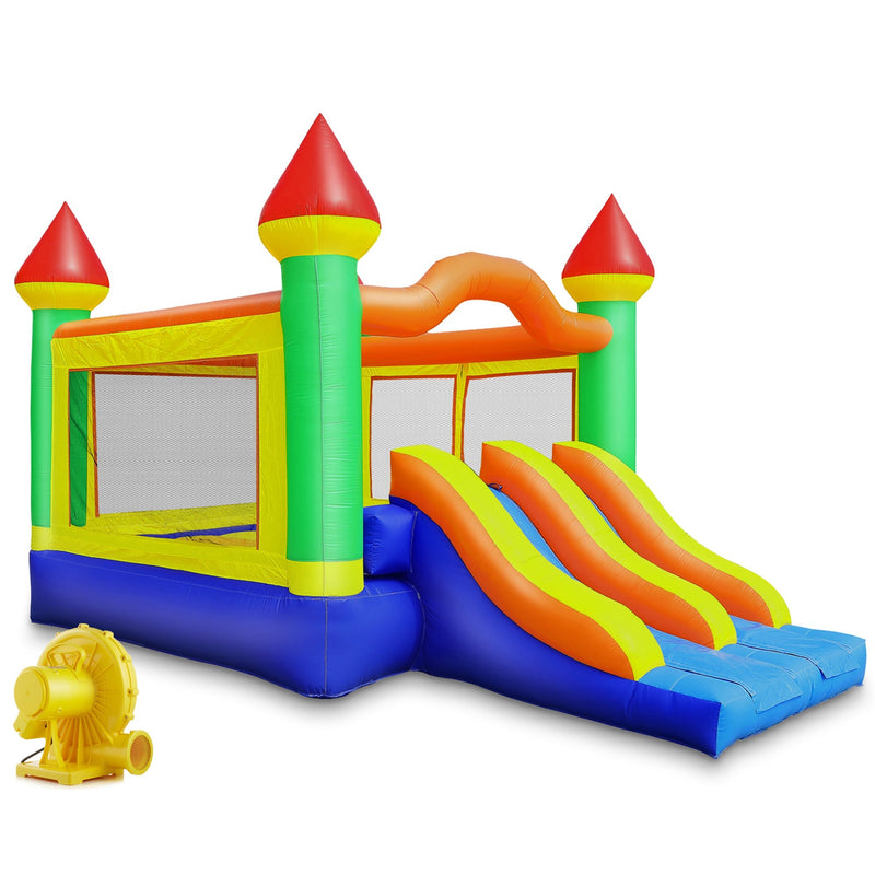 Commercial Mega Double Slide Castle Bounce House w/ Blower by Cloud 9 - Backyard Provider