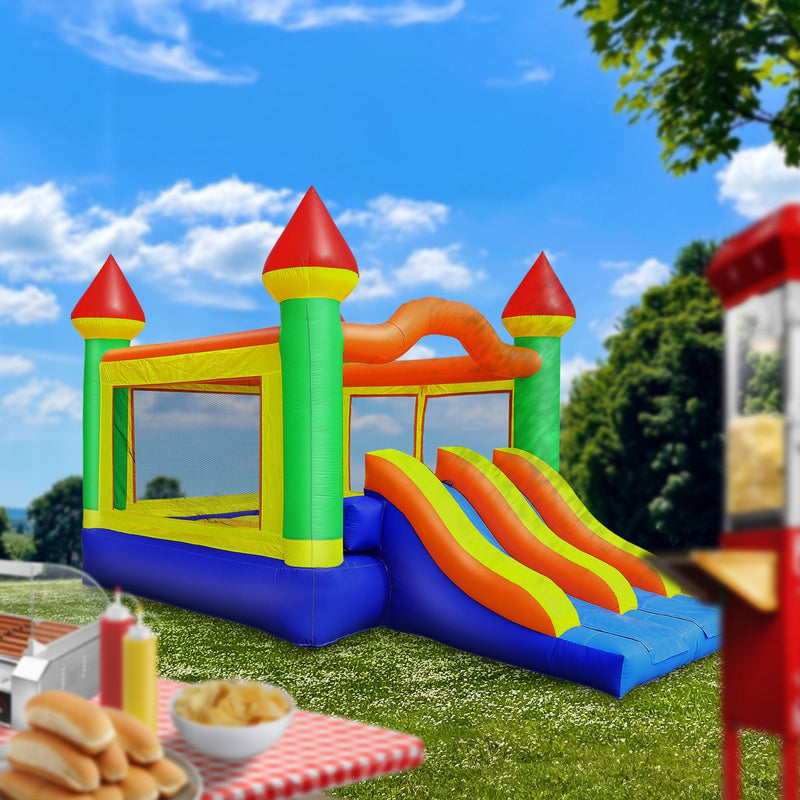 Commercial Mega Double Slide Castle Bounce House by Cloud 9 - Backyard Provider