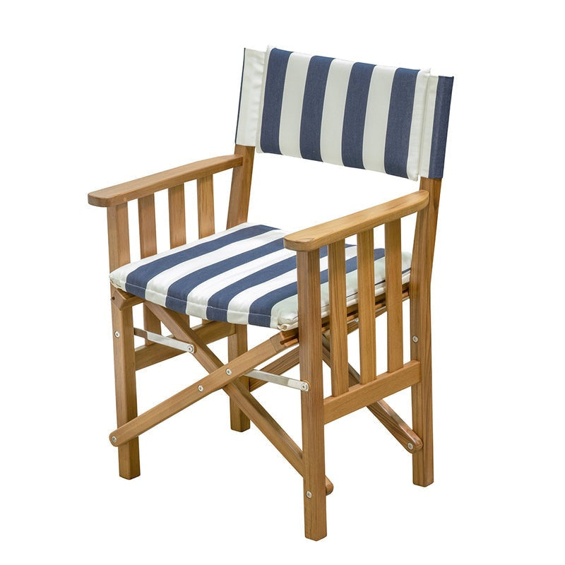 Whitecap Director's Chair II w/Navy & White Cushion - Teak - 61050 - CW89246