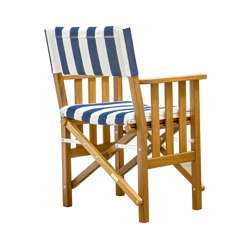 Whitecap Director's Chair II w/Navy & White Cushion - Teak - 61050 - CW89246