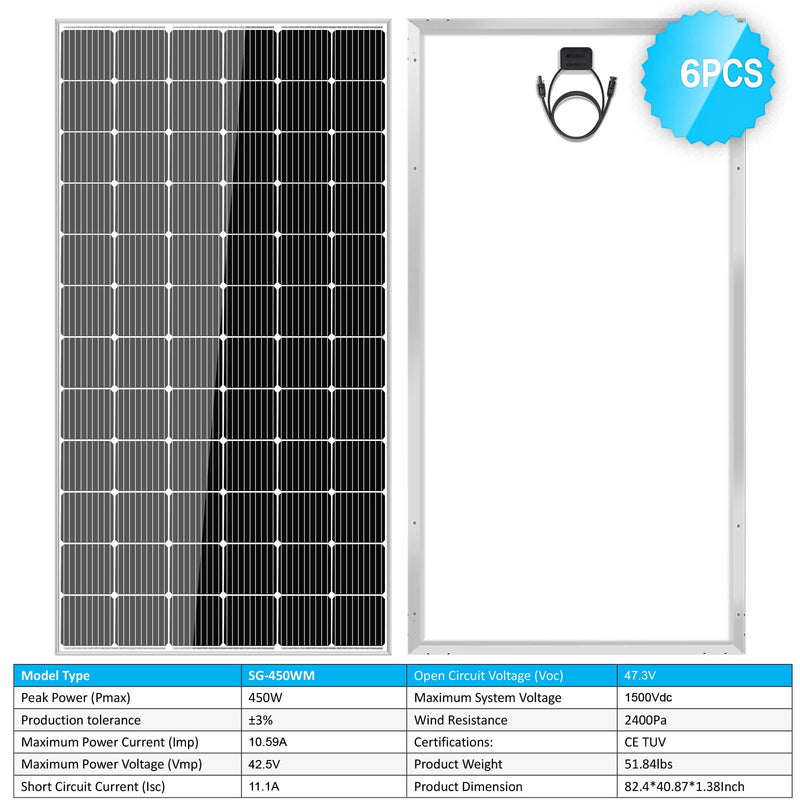 Sun Gold 450 Watt Monocrystalline PERC Solar Panel - SP-450WMx2