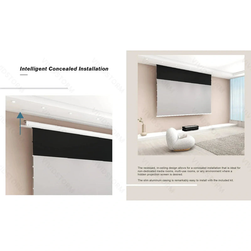 VIVIDSTORM PHANTOM Recessed In-Ceiling Motorized Tension UST ALR Projector Screen