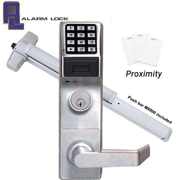 Alarm Lock Trilogy - PROX Keypad Digital Lock & Panic Exit Bar M9900 w/ Audit Trail - 26D - Satin Chrome - ALL-ETPDLS1G/26DM99K