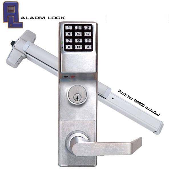 Alarm Lock Trilogy - Keypad Digital Lock w/ Audit Trail - for M9900 Panic Exit Bar - 26D - Satin Chrome - ALL-ETDLS1G/26DM99K