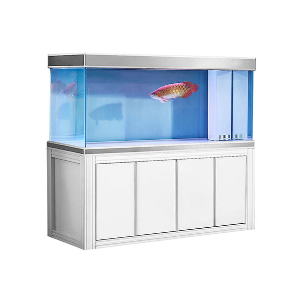 AQUA DREAM TEMPERED GLASS AQUARIUM 235 GALLON FISH TANK COMPLETE SET WHITE & SILVER-AD-1760WS