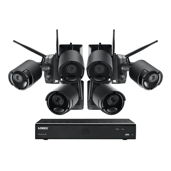 Lorex Wire Free Battery Two-Way Audio 6 Camera 6 Channel Indoor/Outdoor Security Surveillance System New LWF2080BG2-66