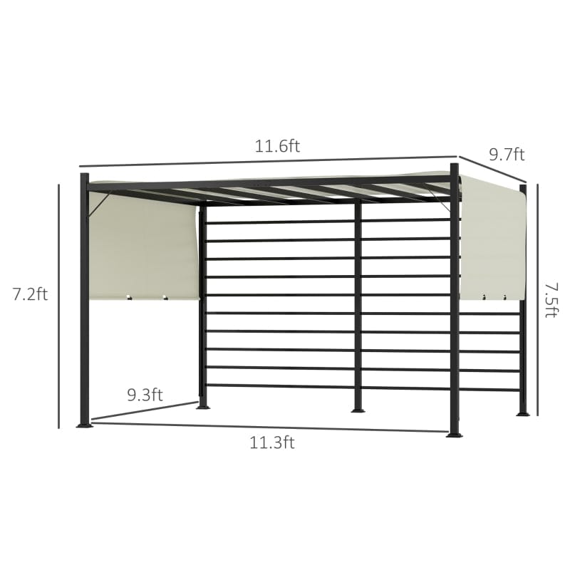 Outsunny 12' x 10' Outdoor Pergola Patio Gazebo - 84C-304