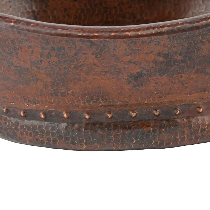 Rustic Premier Copper 20 inches Bathtub Vessel Hammered Copper Sink - VBT20DB