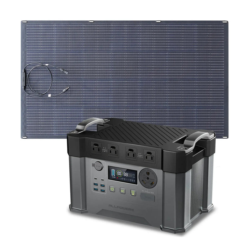 ALLPOWERS Solar Generator Kit 2400W S2000 Pro + SF200 200W Flexible Solar Panel