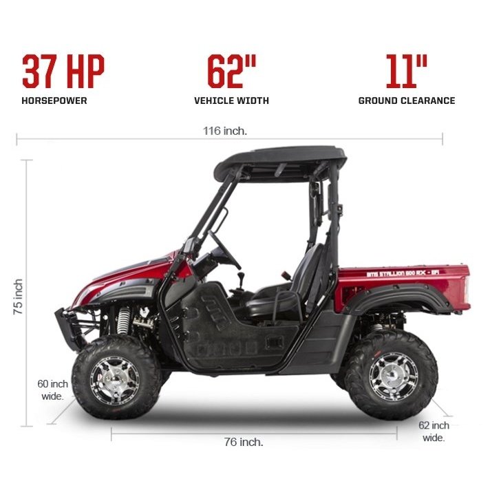 2024 BMS Motor Ranch Pony 600 EFI 2 Seater Side By Side Utility Terrain Vehicle UTV