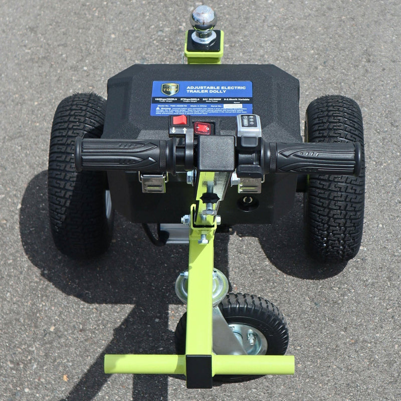 Tow Tuff TMD-35ETD8 Adjustable 3500 Lbs Capacity Electric Trailer Dolly, Green - 218124