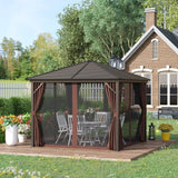 Outsunny 10x10 Hardtop Gazebo with Aluminum Frame - 84C-094V01BN