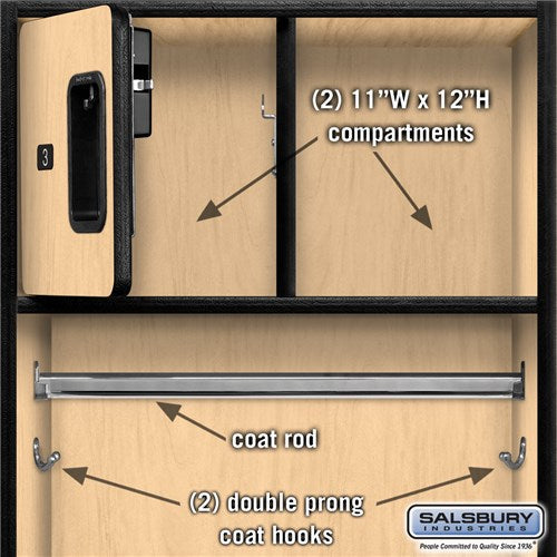 Salsbury 24" Wide Designer Wood Open Access Locker - 30024MAP