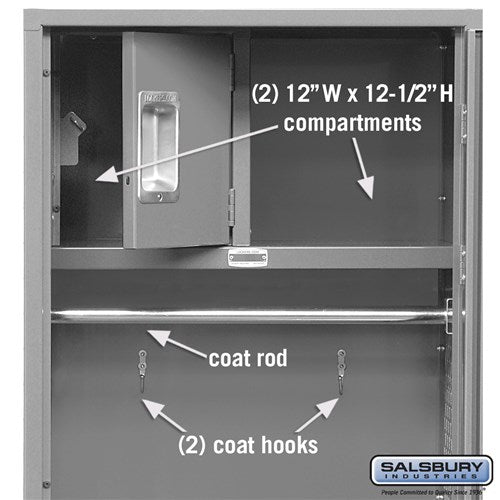 Salsbury 24" Wide Standard Gear Metal Locker - 71024GY-U