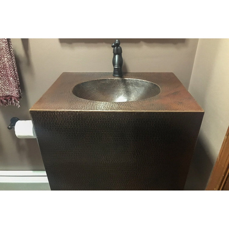 Rustic Premier Copper 24 in. Hammered Copper Wall Mount Vanity with Single Faucet Hole - VADB24181