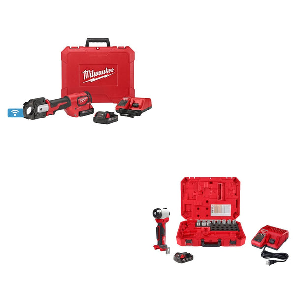 Milwaukee M18 Crimper Kit W/ FREE 2935AL-21 M18 Cable Stripper Kit - 2679-22