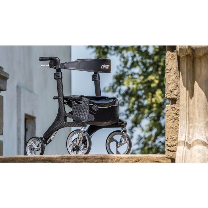 Drive Medical Nitro Elite CF Carbon Fiber Rollator Walker - Black - rtl10266cf