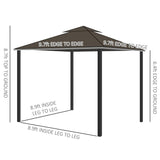 Outsunny 10' x 10' Patio Gazebo Outdoor Canopy Shelter - 84C-269CF