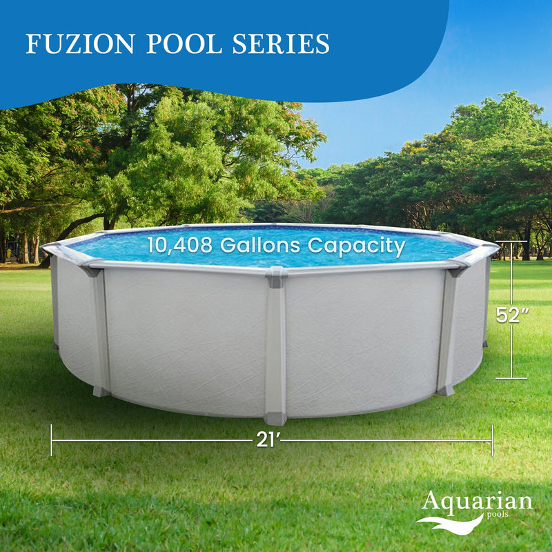 Aquarian Pools Fuzion Series 21 Feet x 52 Inch Round Above Ground Swimming Pool - 179856