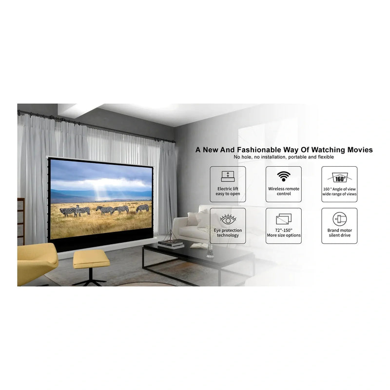 VIVIDSTORM S White Cinema Motorized Tension Floor Rising Projector Screen