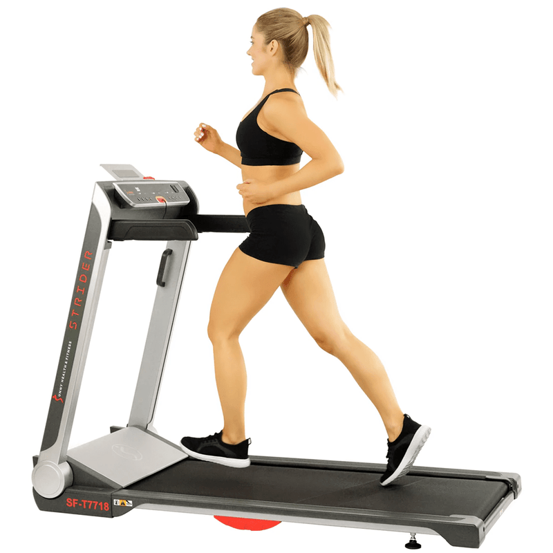 Sunny Health & Fitness Pro Treadmill with Wide Flat Folding and Low Deck