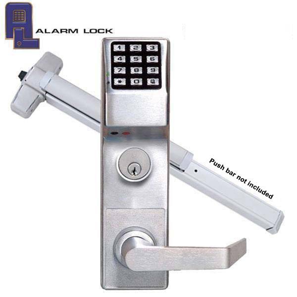 Alarm Lock Trilogy - Networx Panic Exit Trim Keypad Digital Lock w/ Audit Trail - Von Duprin 9900 Prep - Satin Chrome - ALL-ETDLNS1G/26DV99