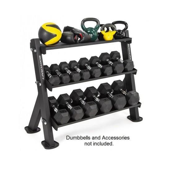 BodyCraft 46" 3-Tier Dumbbell and Accessories Rack - F530